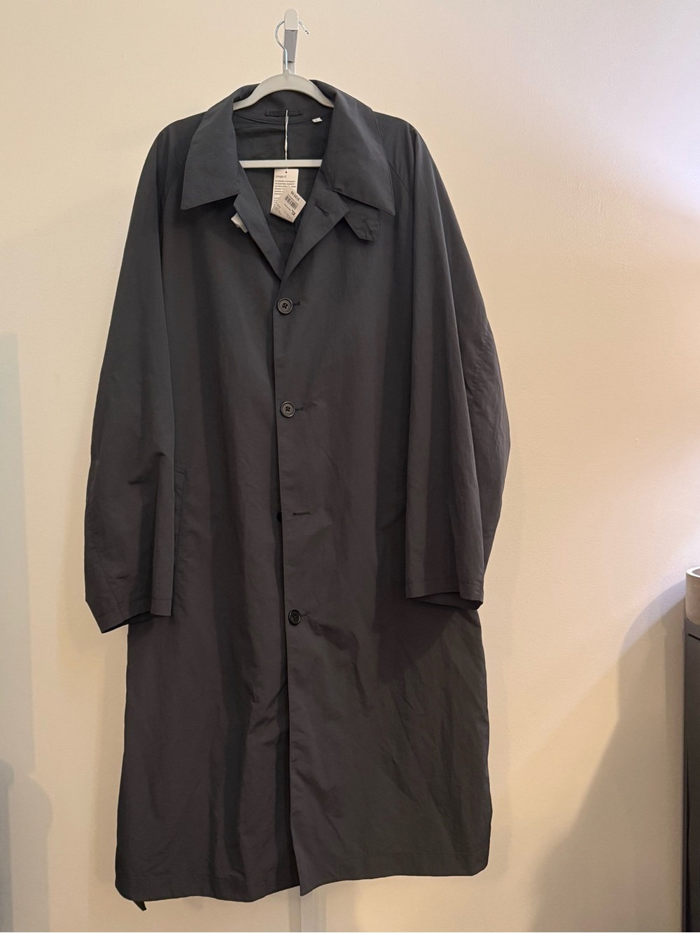 Uniqlo Men's Charcoal Lightweight Trench Coat
